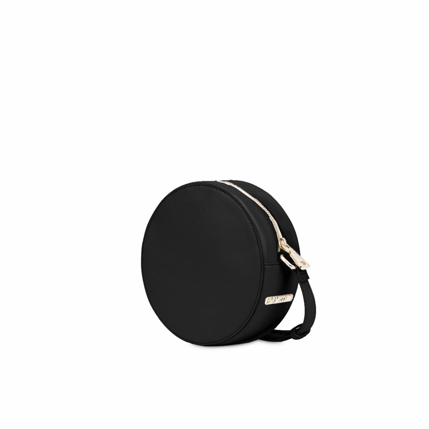 Love Moschino Perforated Heart Round Crossbody Bag Black