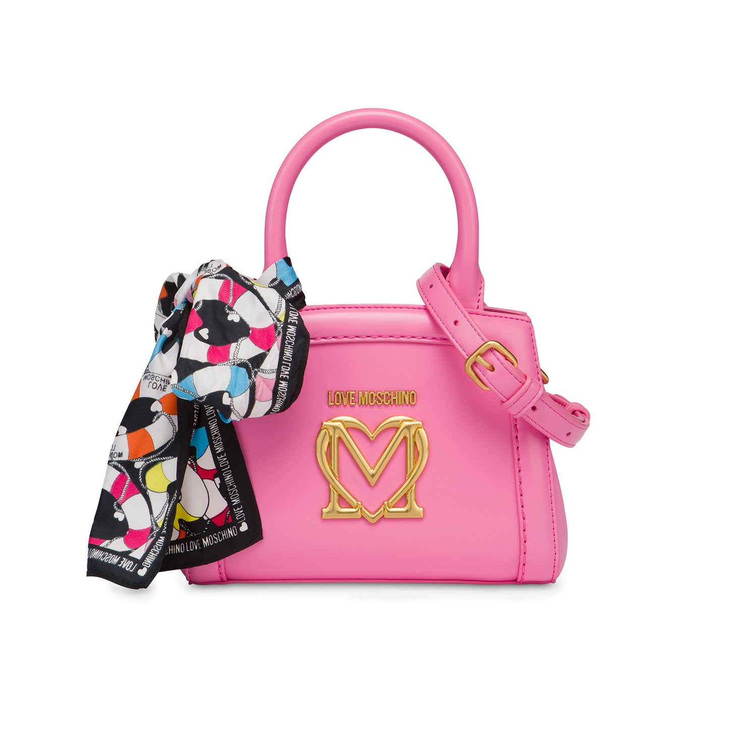 LOVE MOSCHINO MINI HANDBAG WITH FOULARD PINK