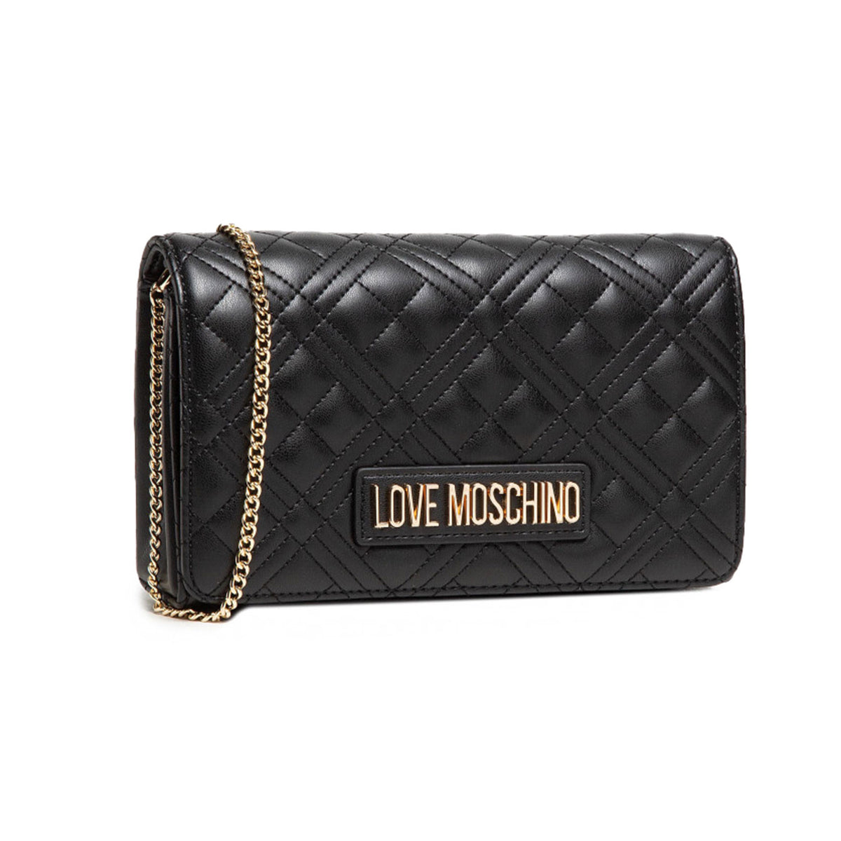 LOVE MOSCHINO QUILTED CLUTCH BAG BLACK