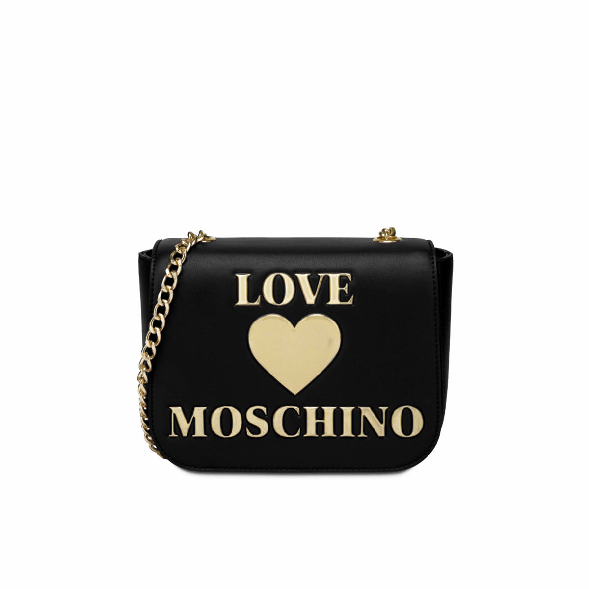 LOVE MOSCHINO  
SHINY PADDED HEART SHOULDER BAG  BLACK