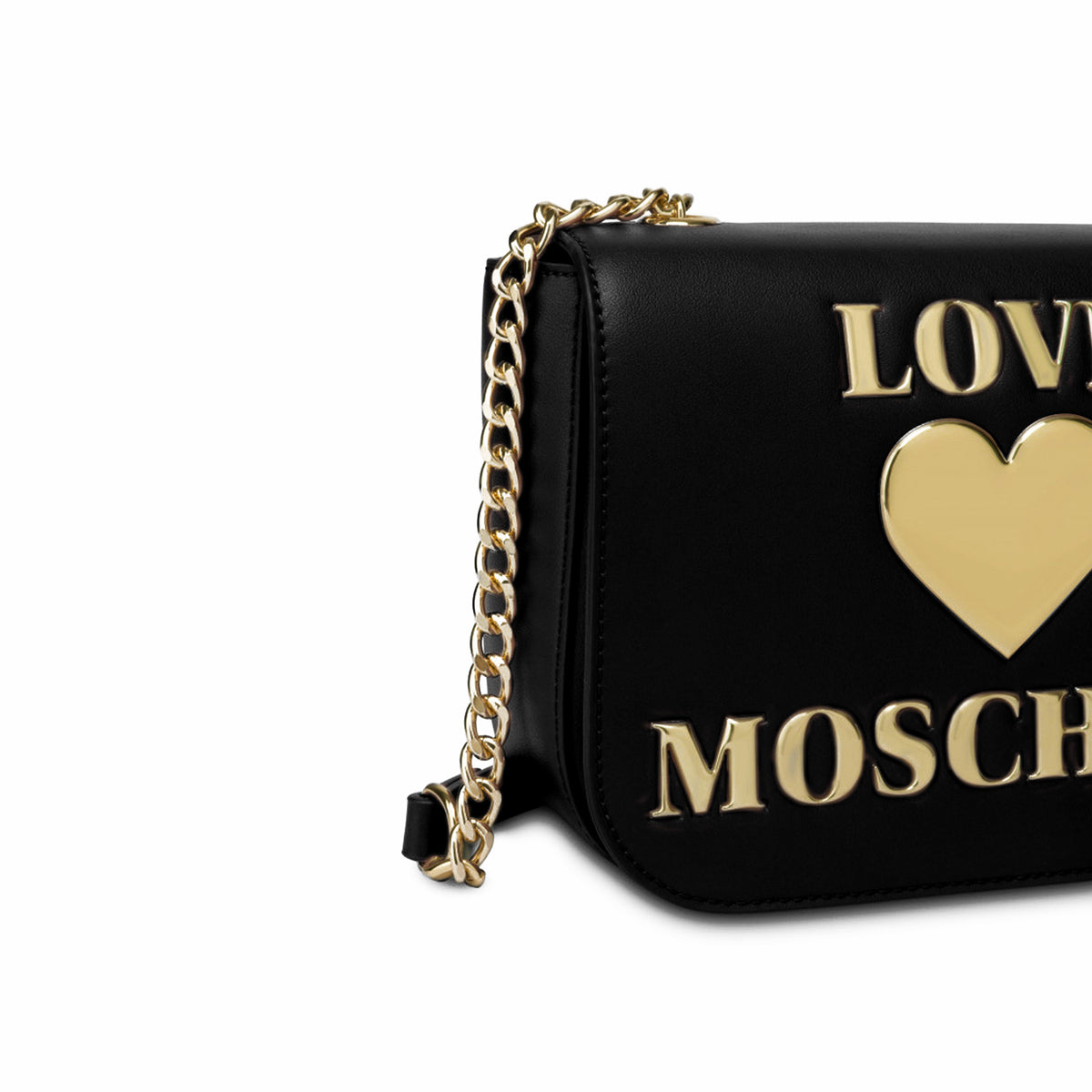 Love Moschino  
Shiny Padded Heart Shoulder Bag  Black