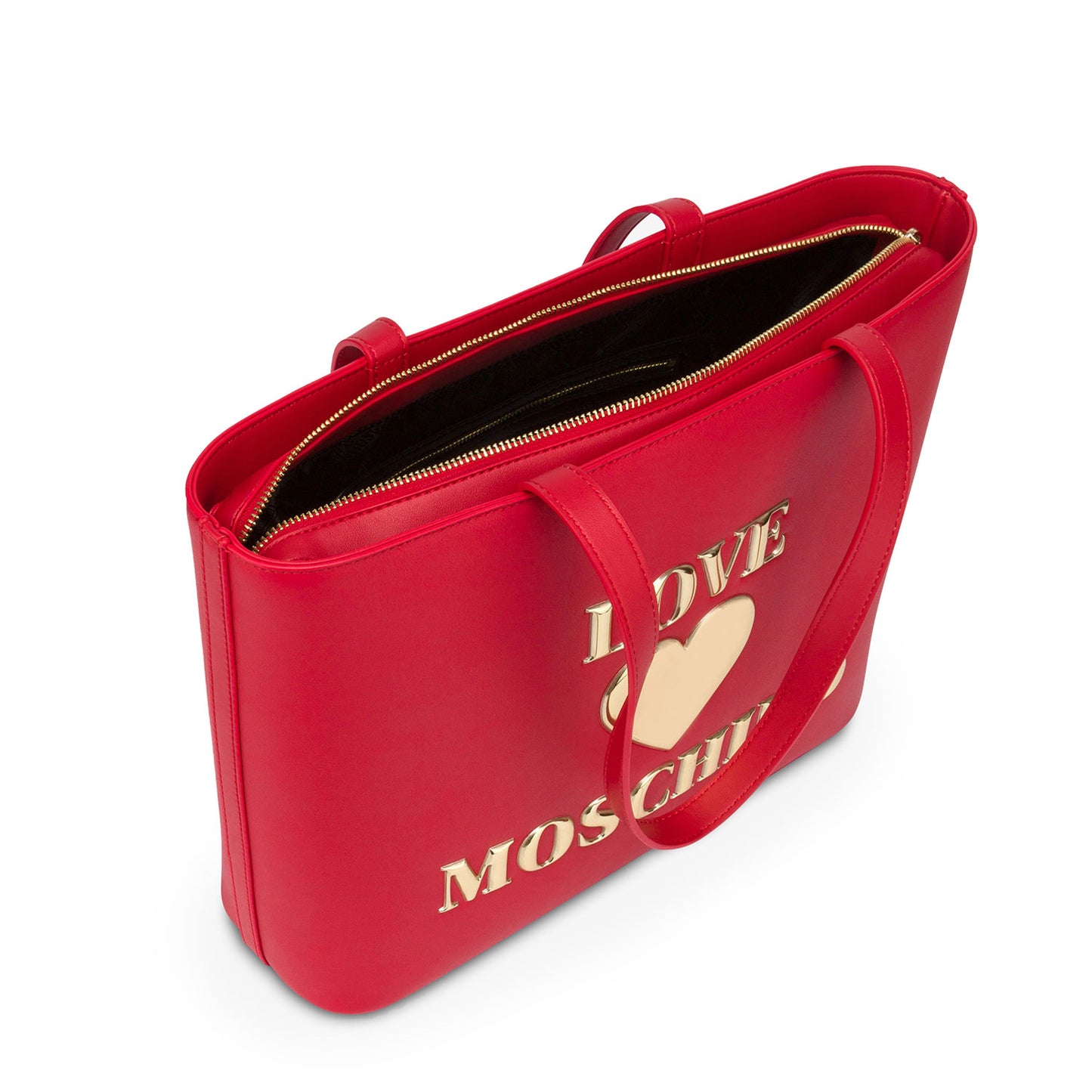 Love Moschino Shiny Padded Heart Tote Bag Red