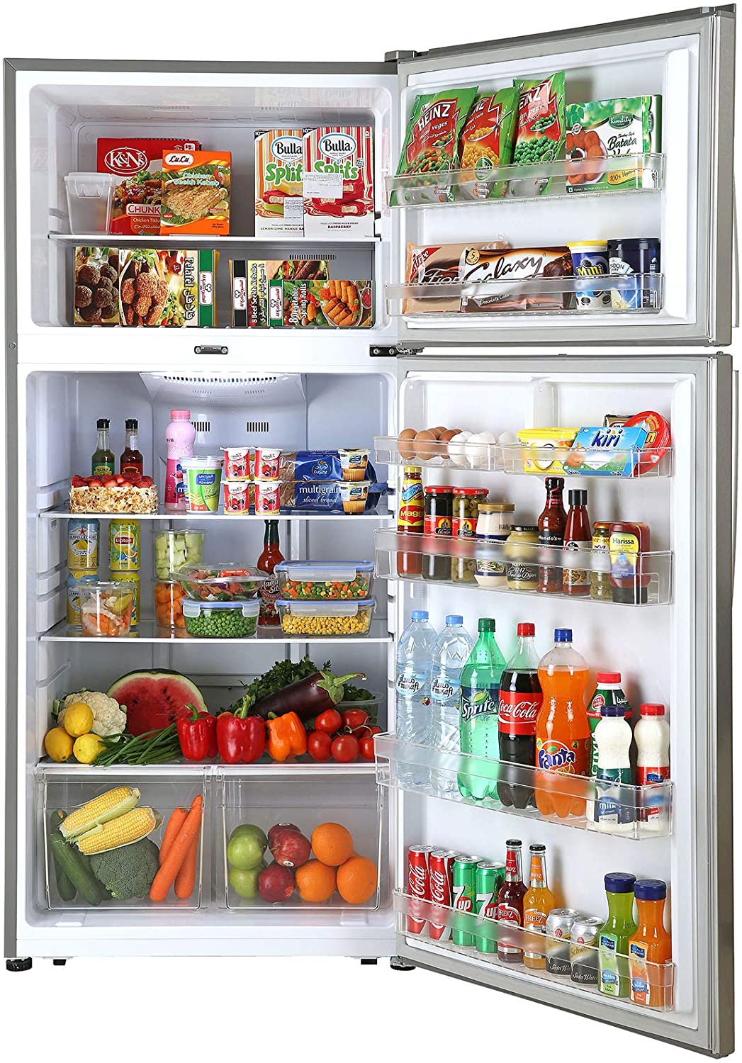 Hoover 730 Liters Top Mount Refrigerator, Silver - Htr730L-S