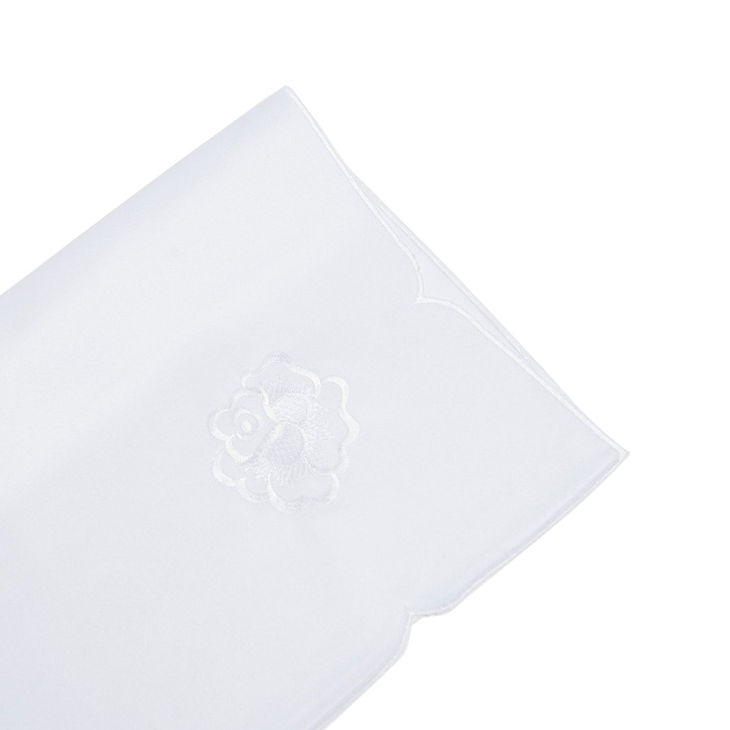 Paramount Brenna White Satin Floral Cutwork Napkins 4Pcs Set