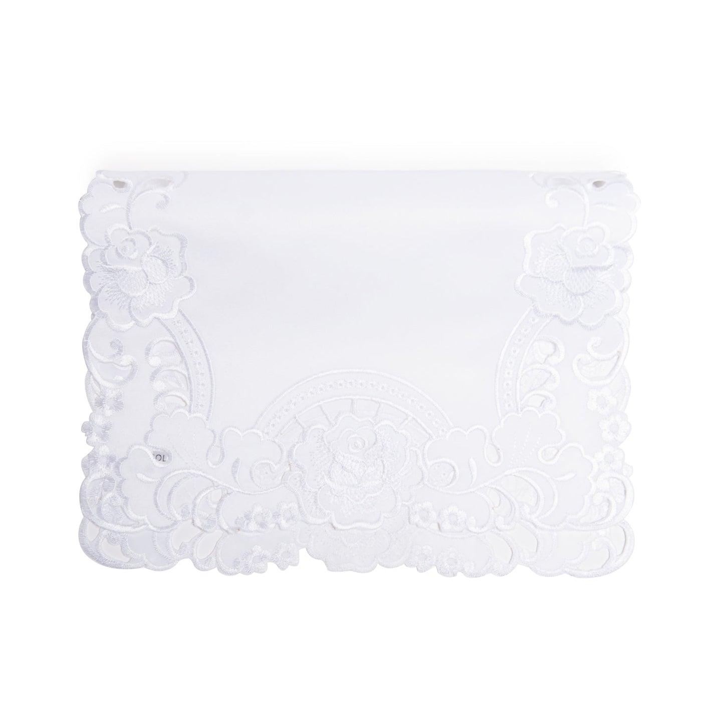 Paramount Brenna White Satin Floral Cutwork Placemats 4Pcs Set