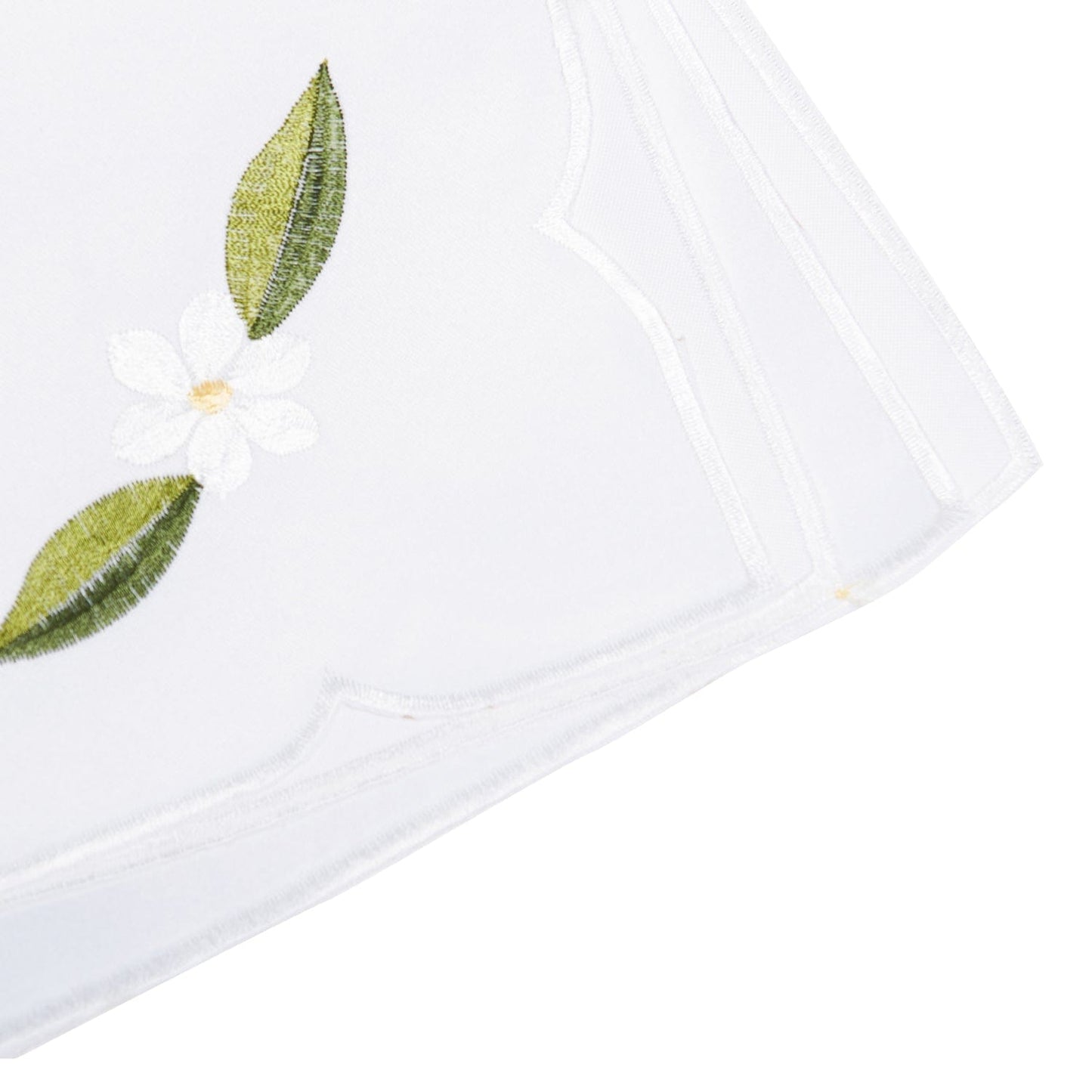 Paramount Green Poly All Over Cutwork Floral Napkin 4Pcs Set