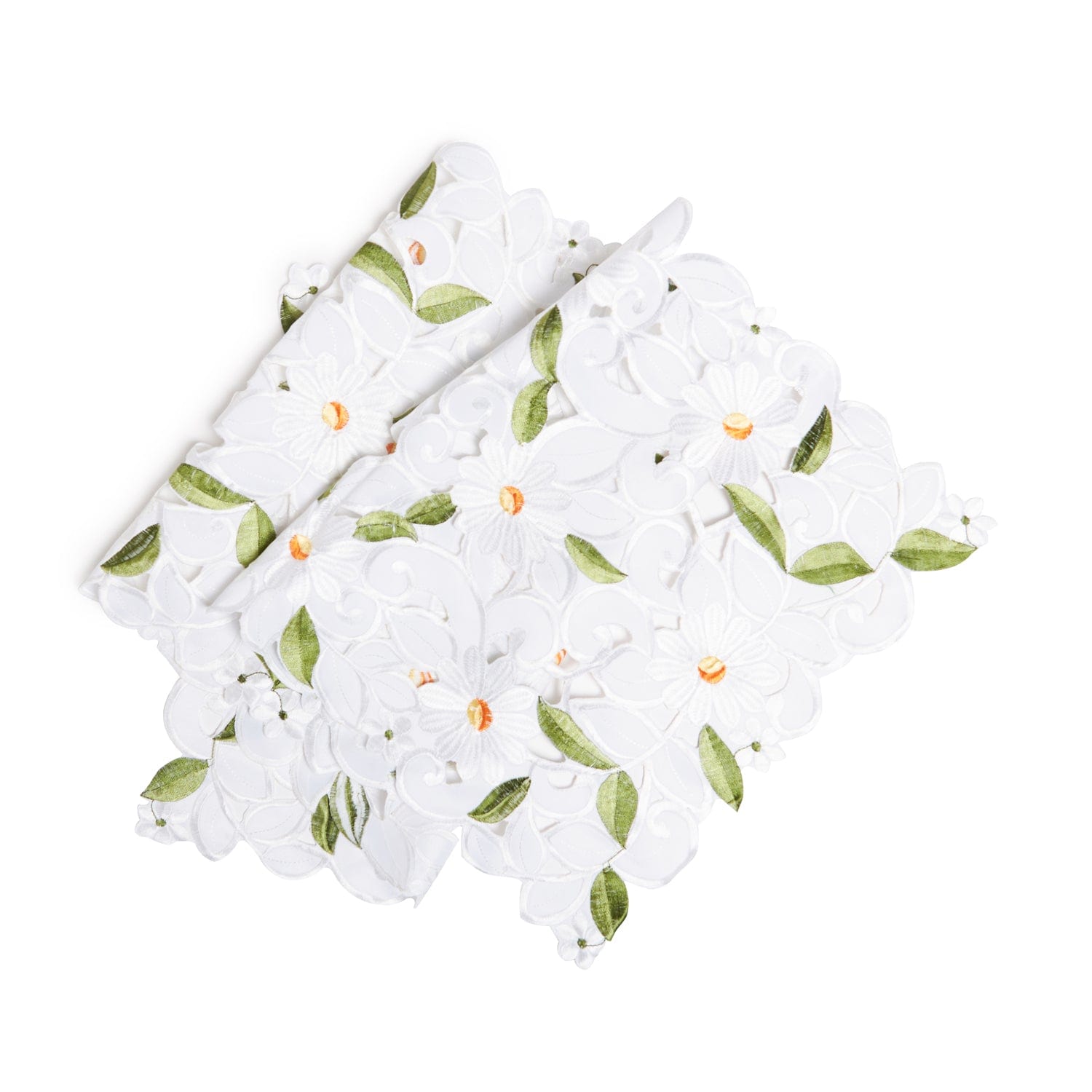 Paramount Green Poly All Over Cutwork Floral Tablerunner – Jashanmal Kuwait