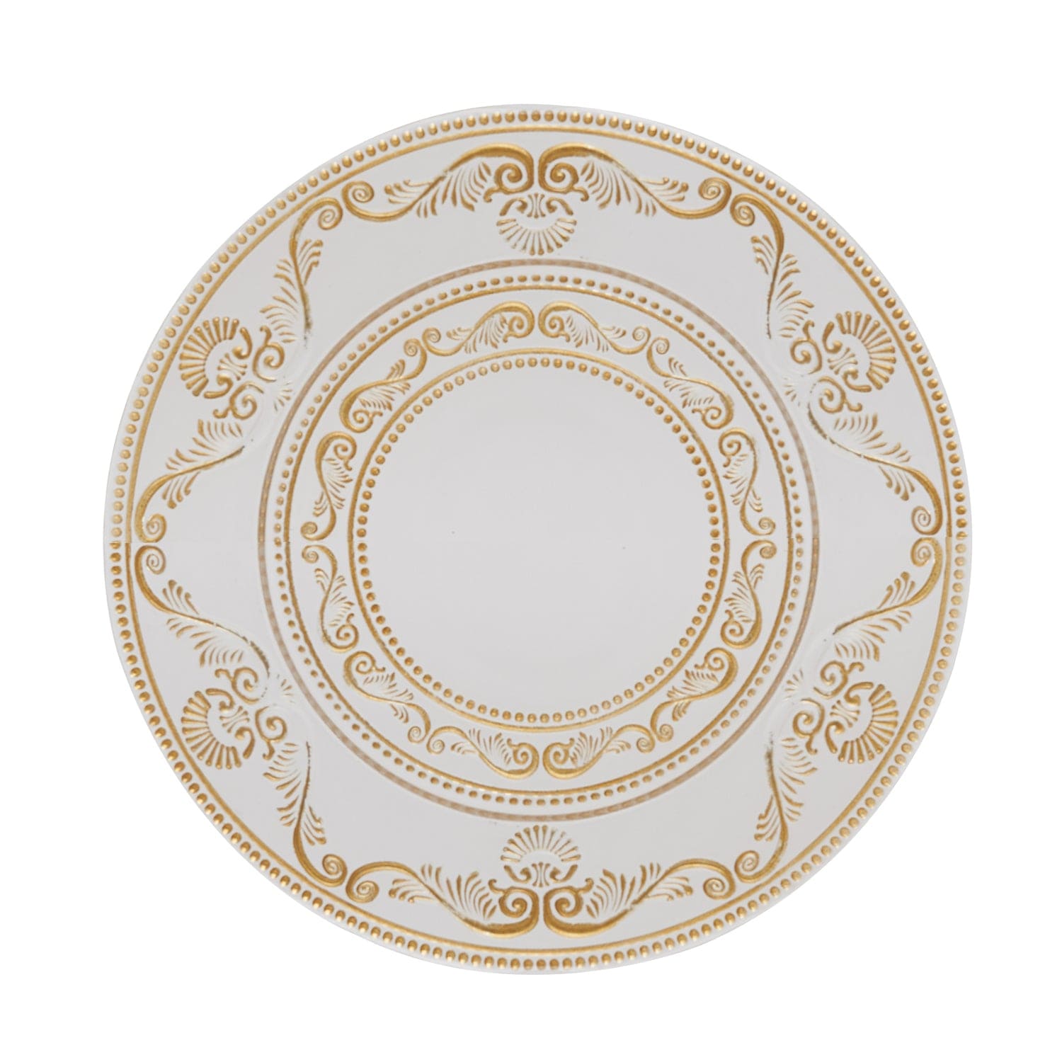 Glass Charger Plate Clear With Gold Burshing - 1Q1935-832