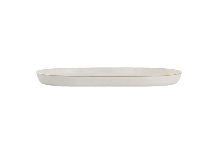 Porland Porselen Chopin Gold Banded Oval Plate 18Cm