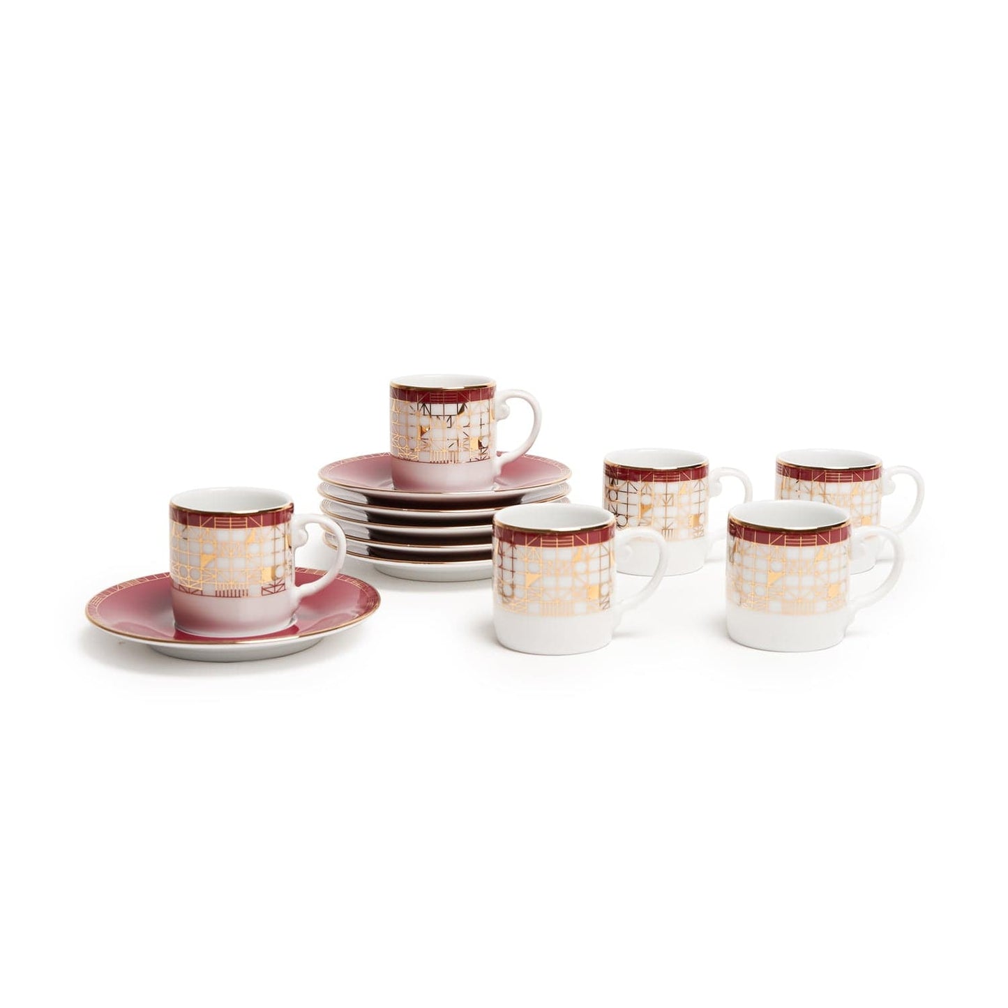 Dankotuwa Dene 6+6 Espresso Cups & Saucers