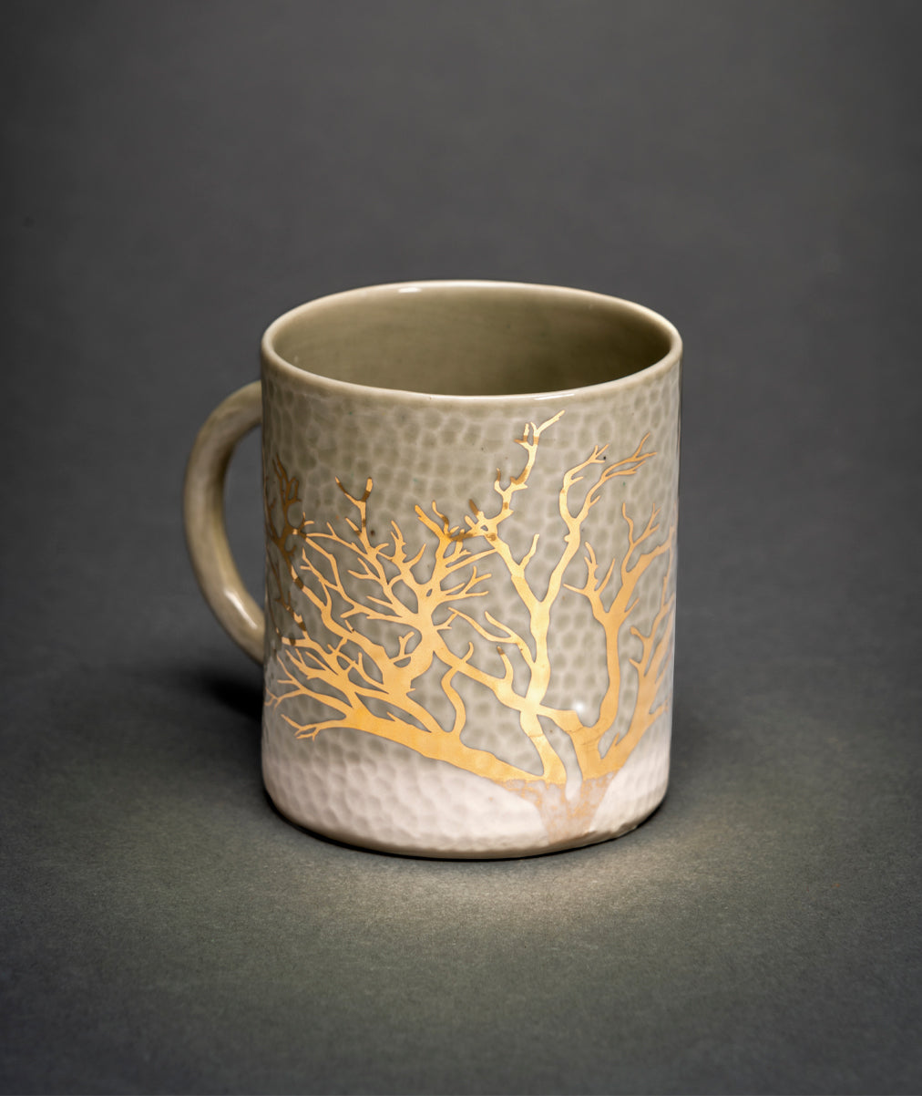 Ozlem Tuna Golden Tree Mug White