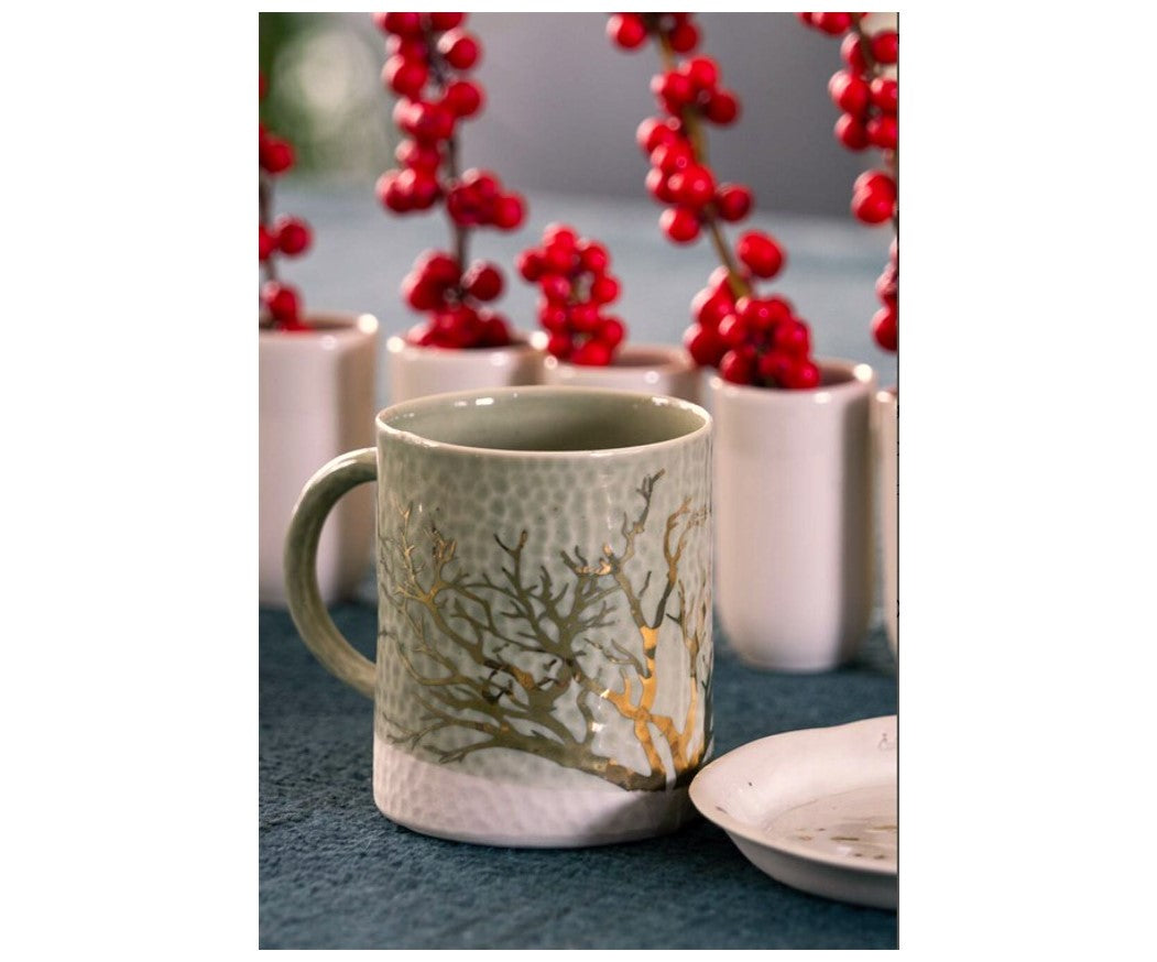 Ozlem Tuna Golden Tree Mug White
