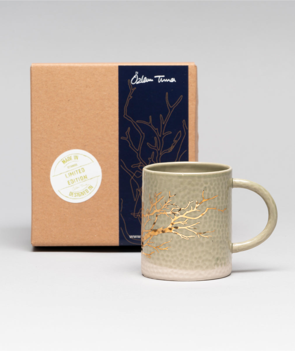 Ozlem Tuna Golden Tree Mug White