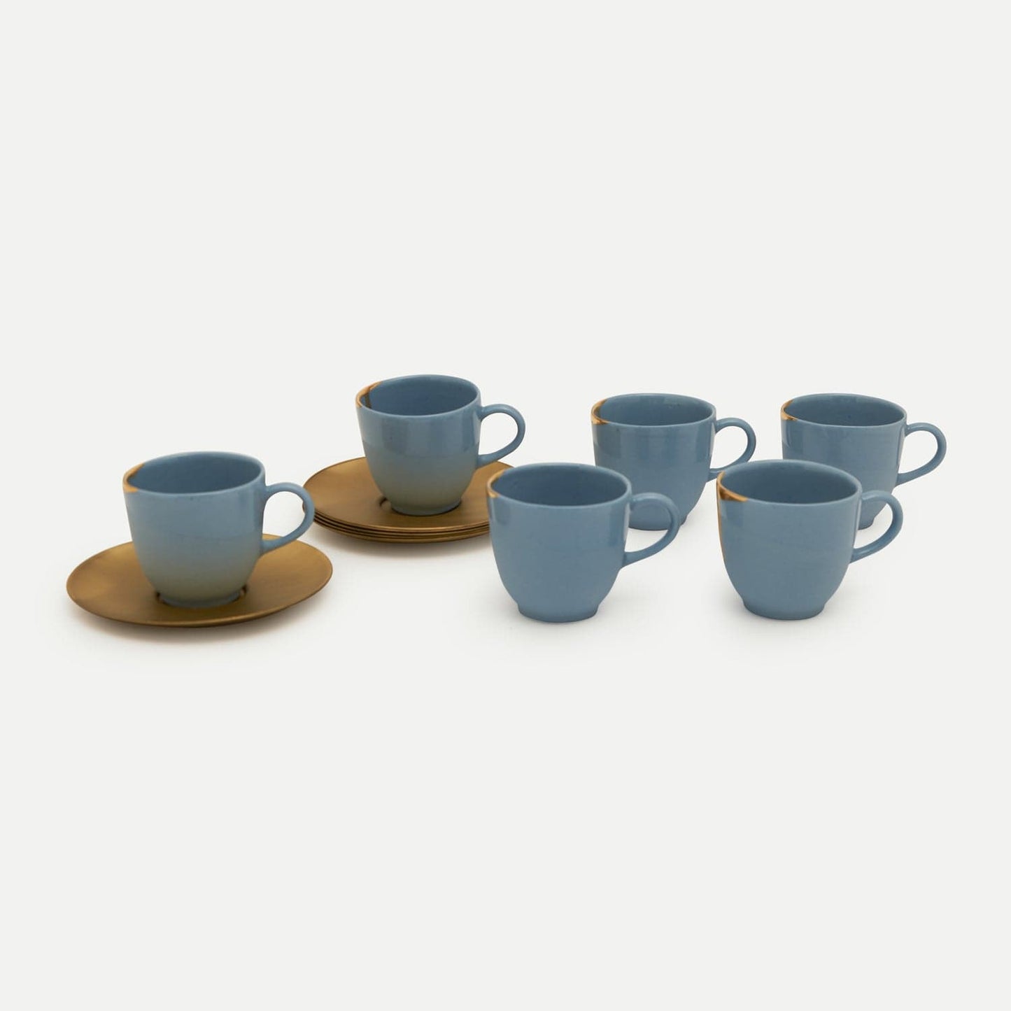 Ozlem Tuna Mellow Gleam Cups Set Of 6 Blue - Kah087-B