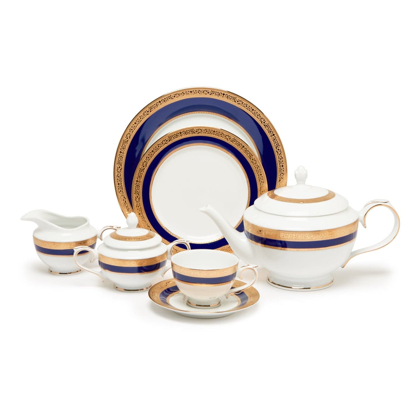 Dankotuwa Victorian Gold Cobalt 24Pc Tea Set