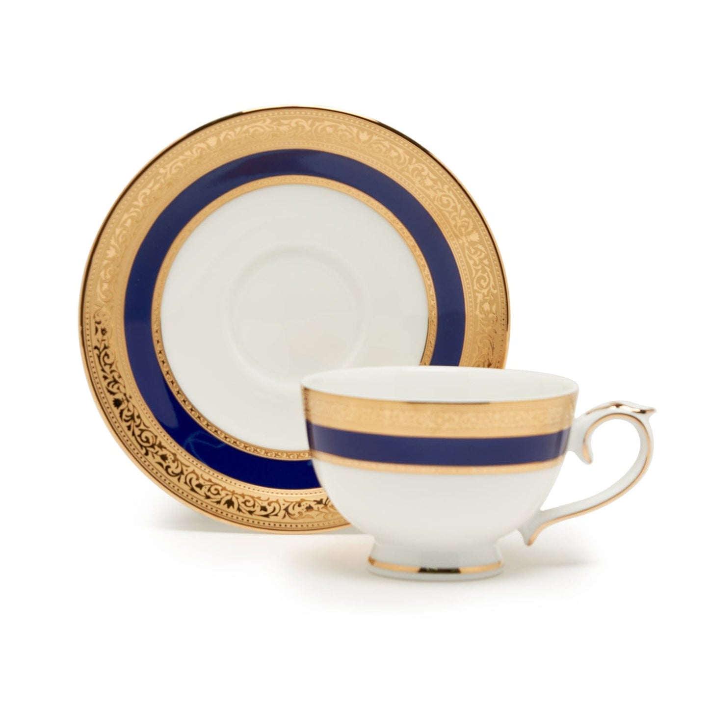 Dankotuwa Victorian Gold Cobalt 6Pc Tea Cup And Saucer