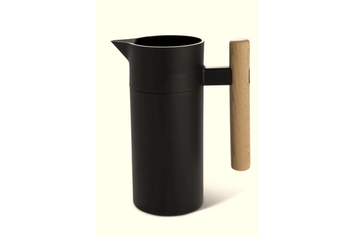 HASTINGS MYSA THERMAL CARAFE DOUBLE WALL STAINLESS STEEL 1.2L BLACK WITH GERMAN BEECHWOOD HANDLE - HCMYSABLK