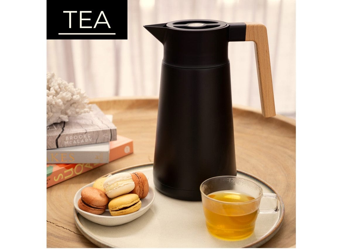Hastings Venera Thermal Carafe Double Wall Stainless Steel 2L Black With German Beechwood Handle - Hcvenblk