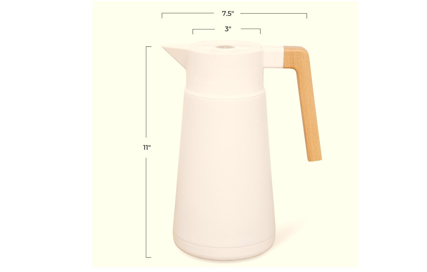 Hastings Venera Thermal Carafe Double Wall Stainless Steel 2L White With German Beechwood Handle - Hcvenwht