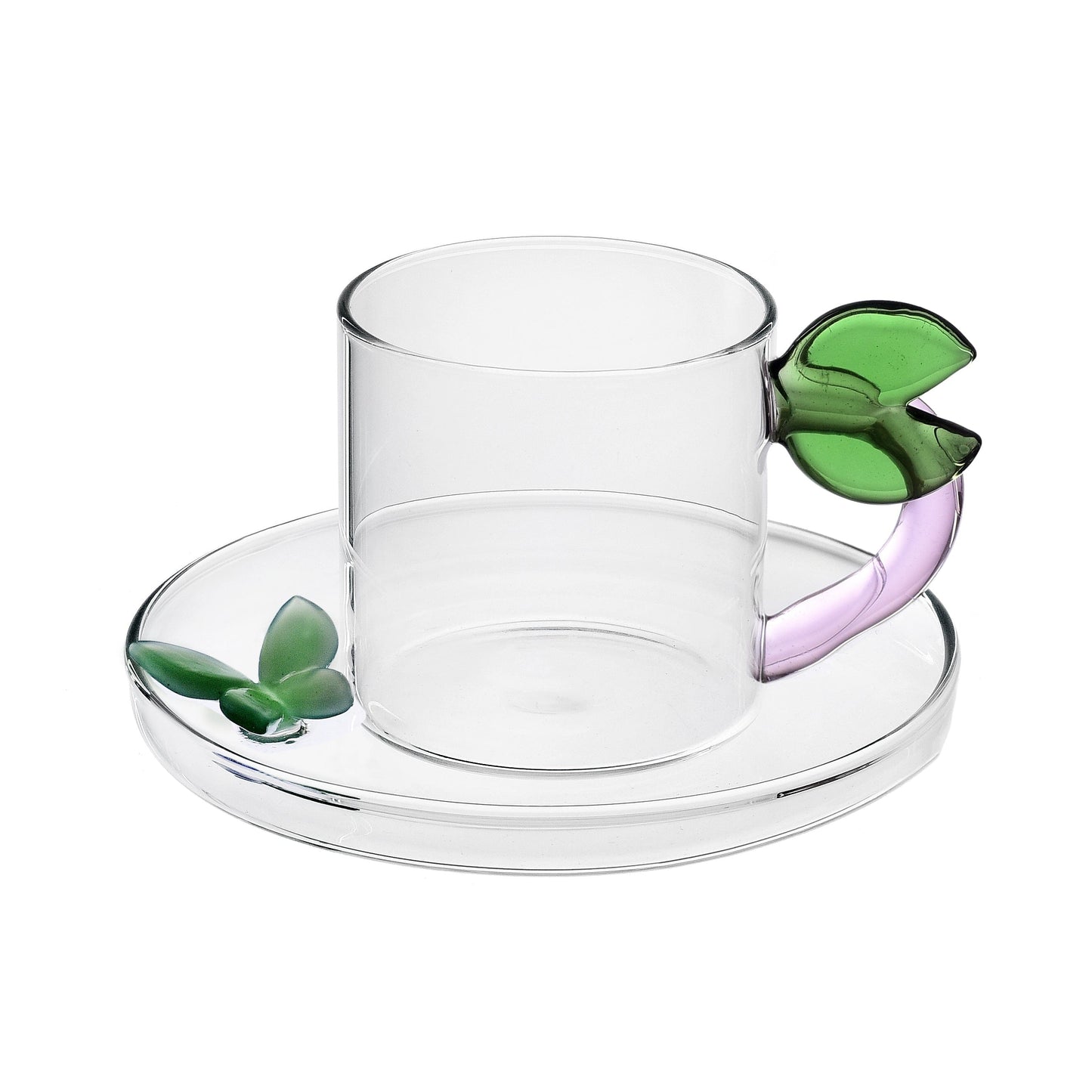 ICHENDORF MILANO COFFEE CUP & SAUCER BUTTERFLY WITH LEAF