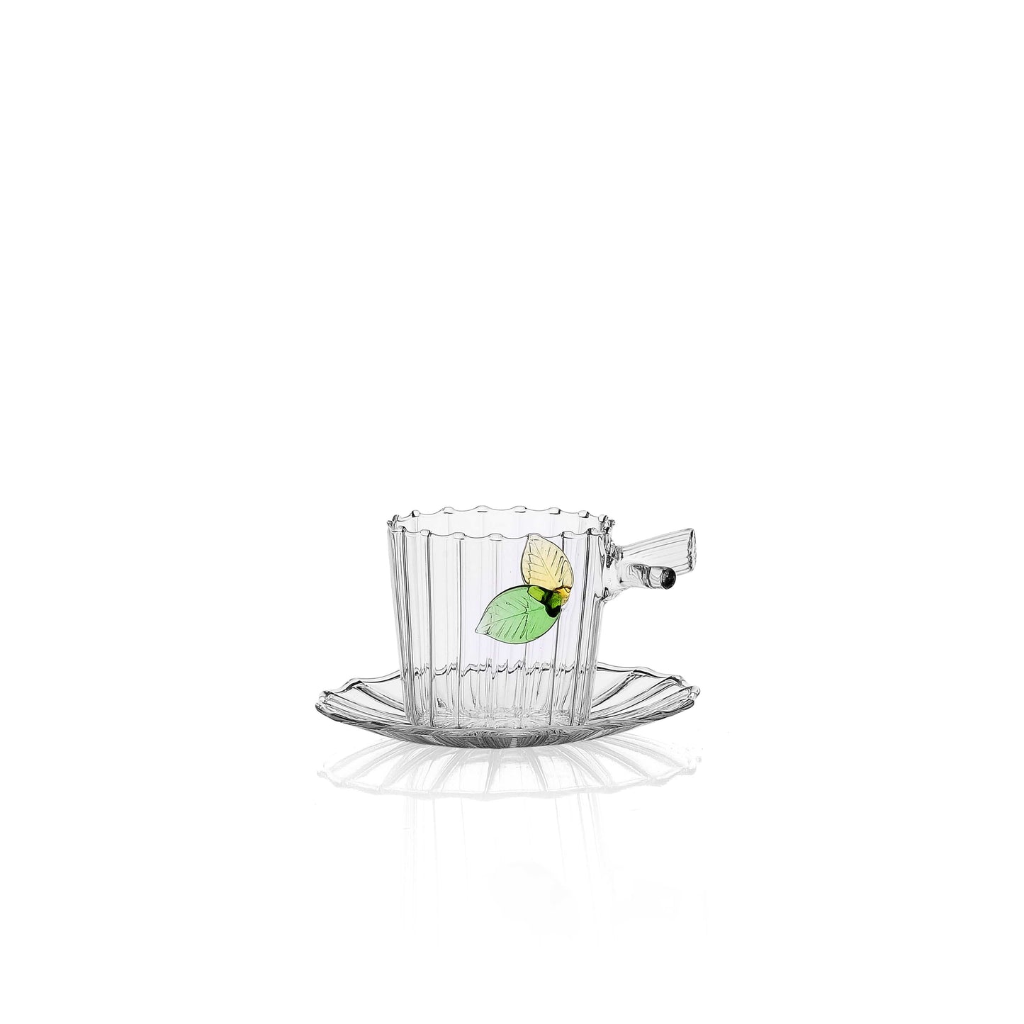 ICHENDORF MILANO TEA CUP WITH SAUCER - LEAVES