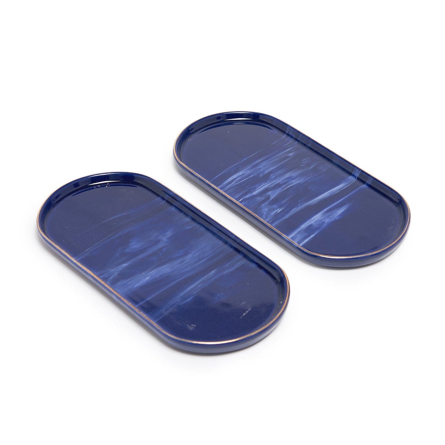 Blue Wind 22 Cm Oval Service Plate Set Of 2 Pcs