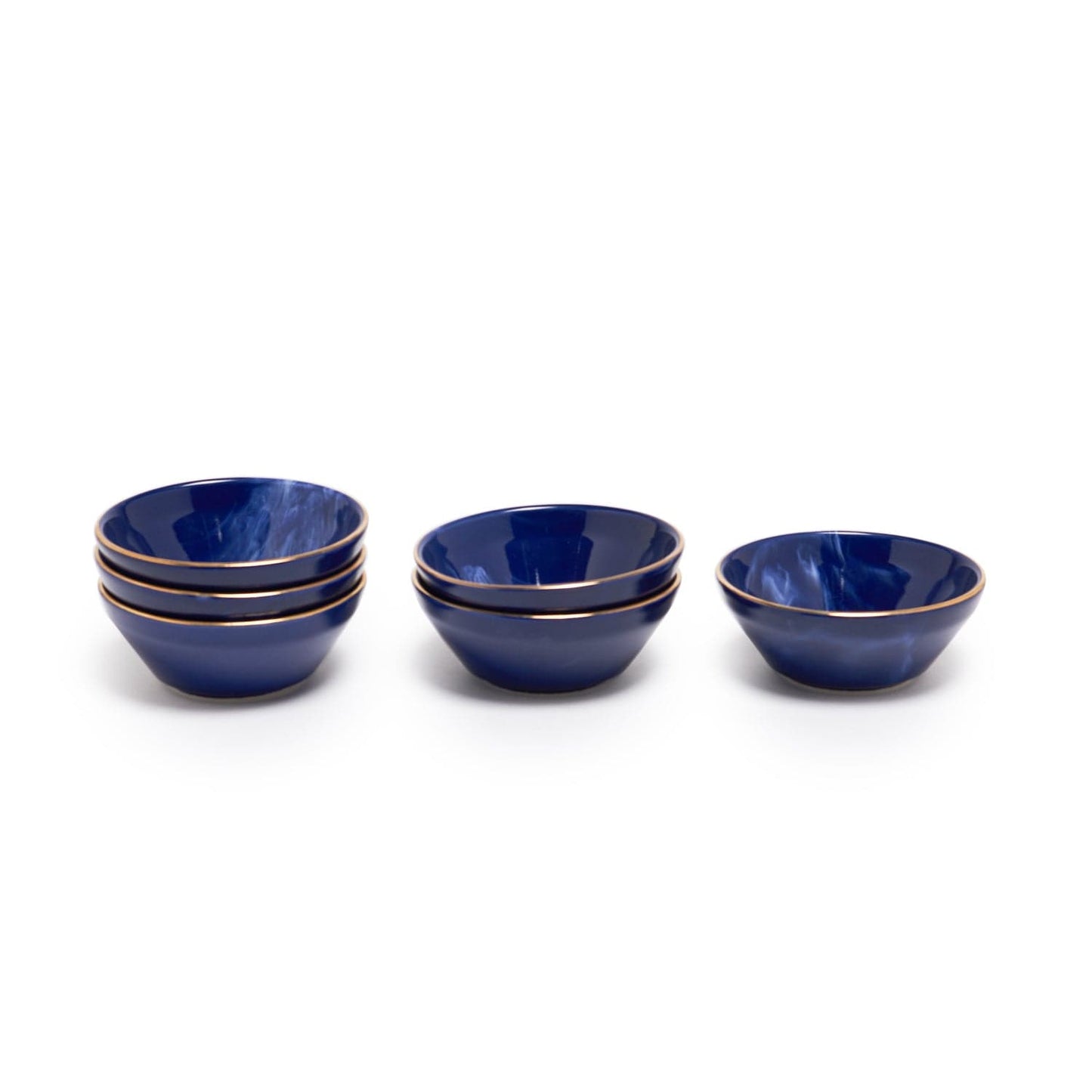 Blue Wind Nuts Bowl Set Of 6 Pcs