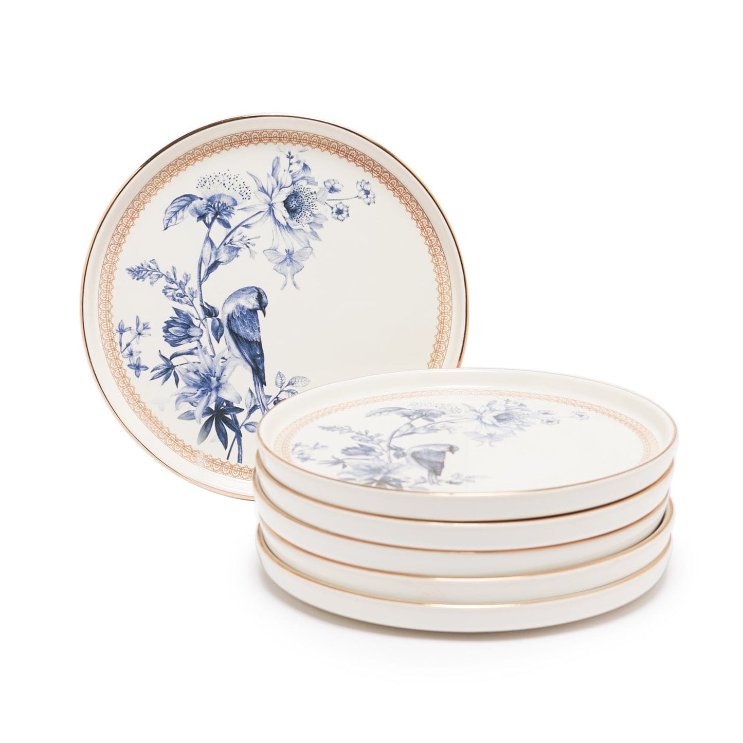 Blue Bird 20 Cm Cake Plate Set Of 6 Pcs