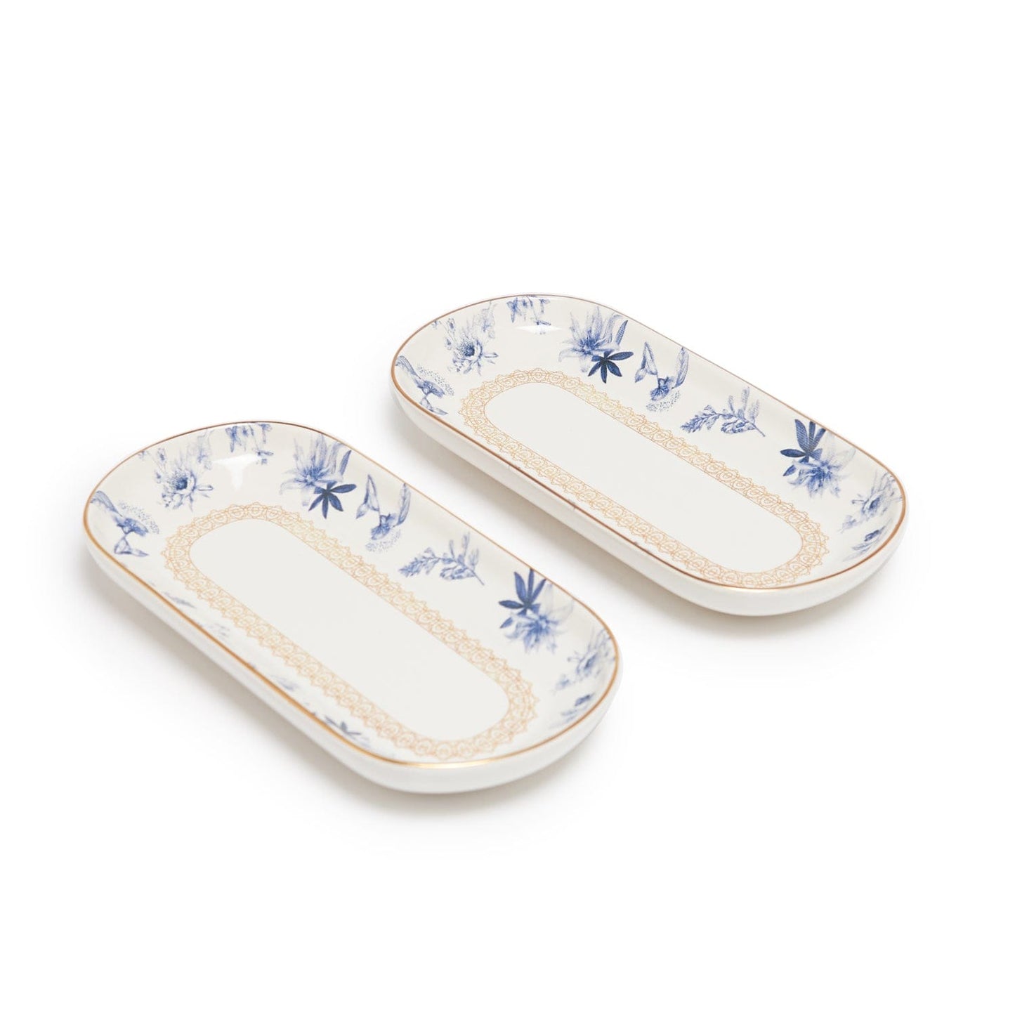 Blue Bird Small Boat Plate Set Of 2 Pcs