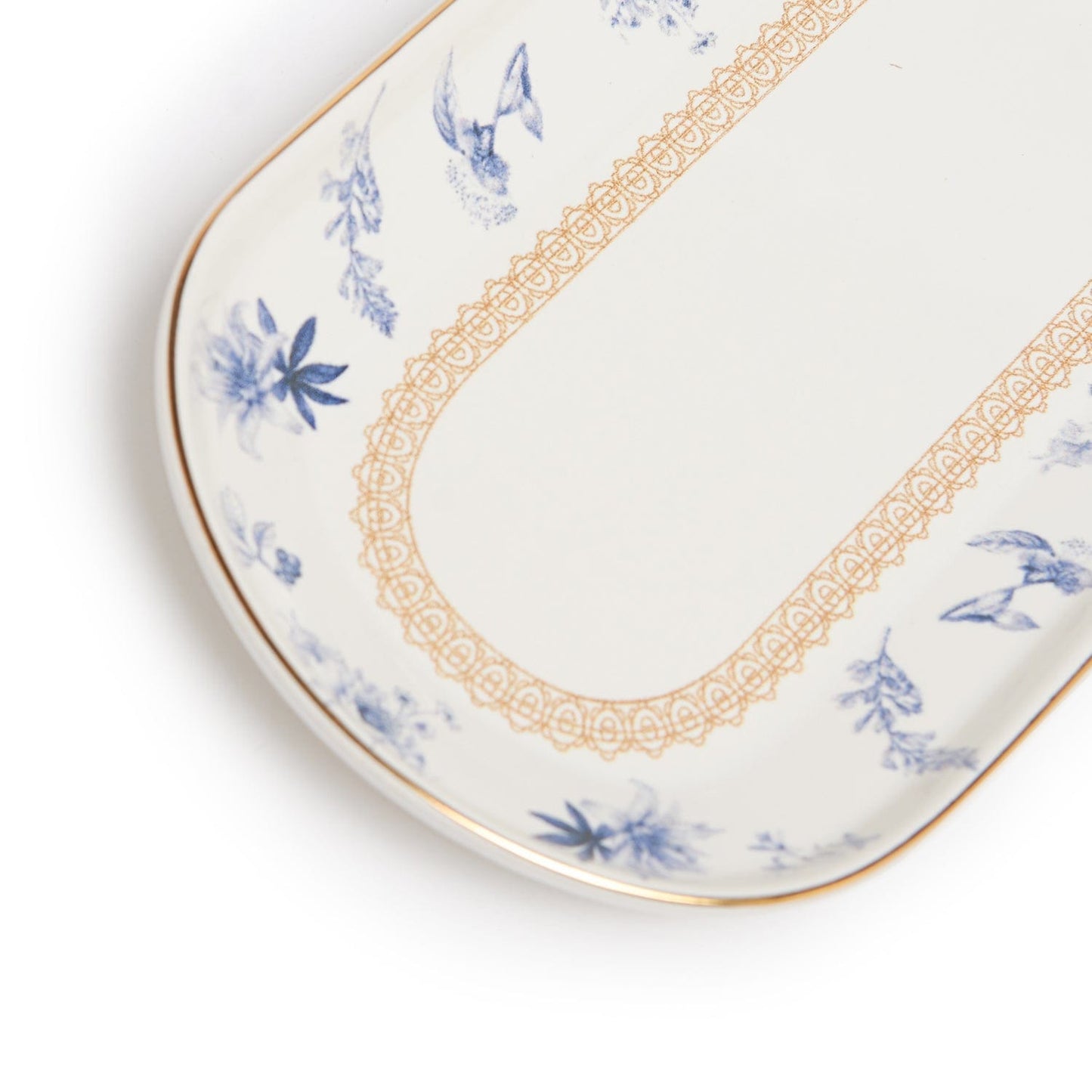 Blue Bird Large Boat Plate Set Of 2 Pcs