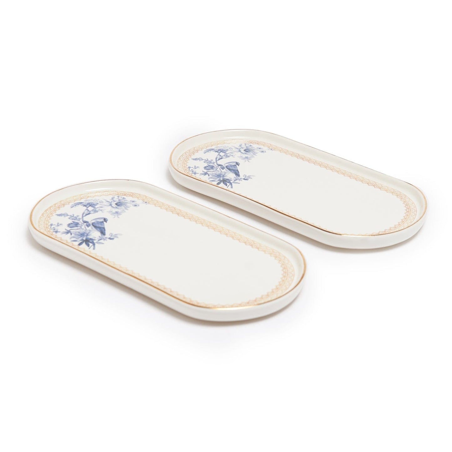 Blue Bird 27 Cm Oval Service Plate Set Of 2 Pcs