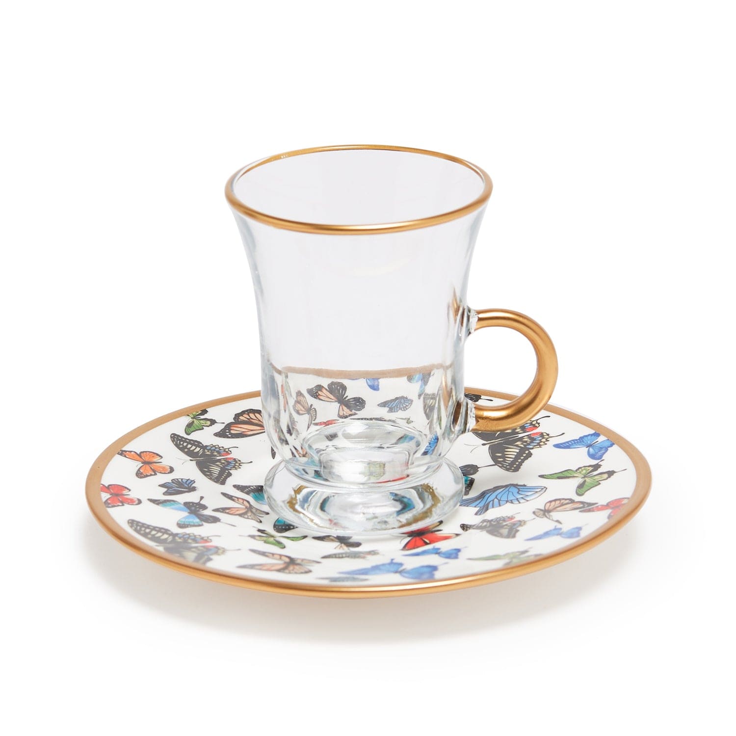 Butterfly Tea Glasses Set Of 6 Pcs