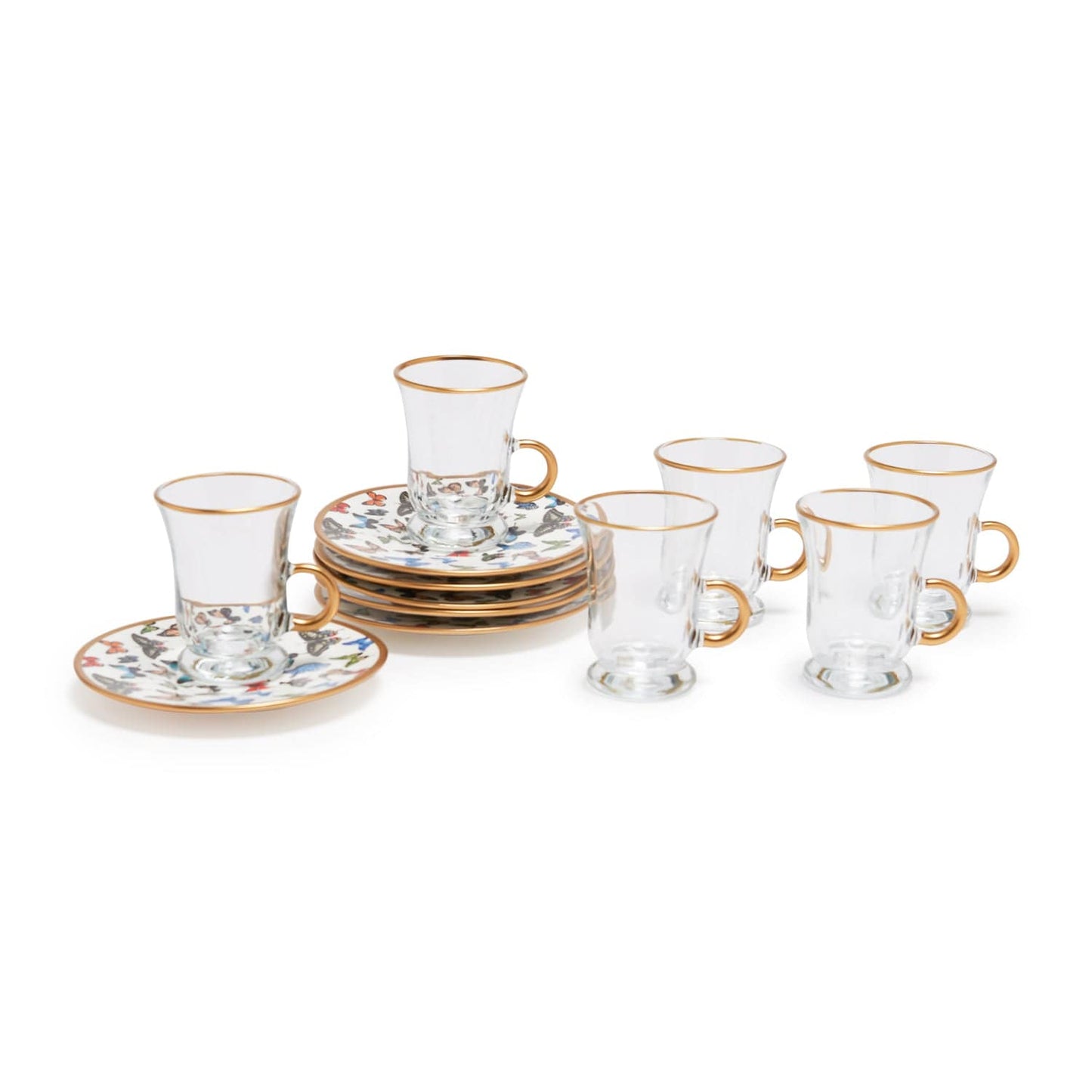 Butterfly Tea Glasses Set Of 6 Pcs