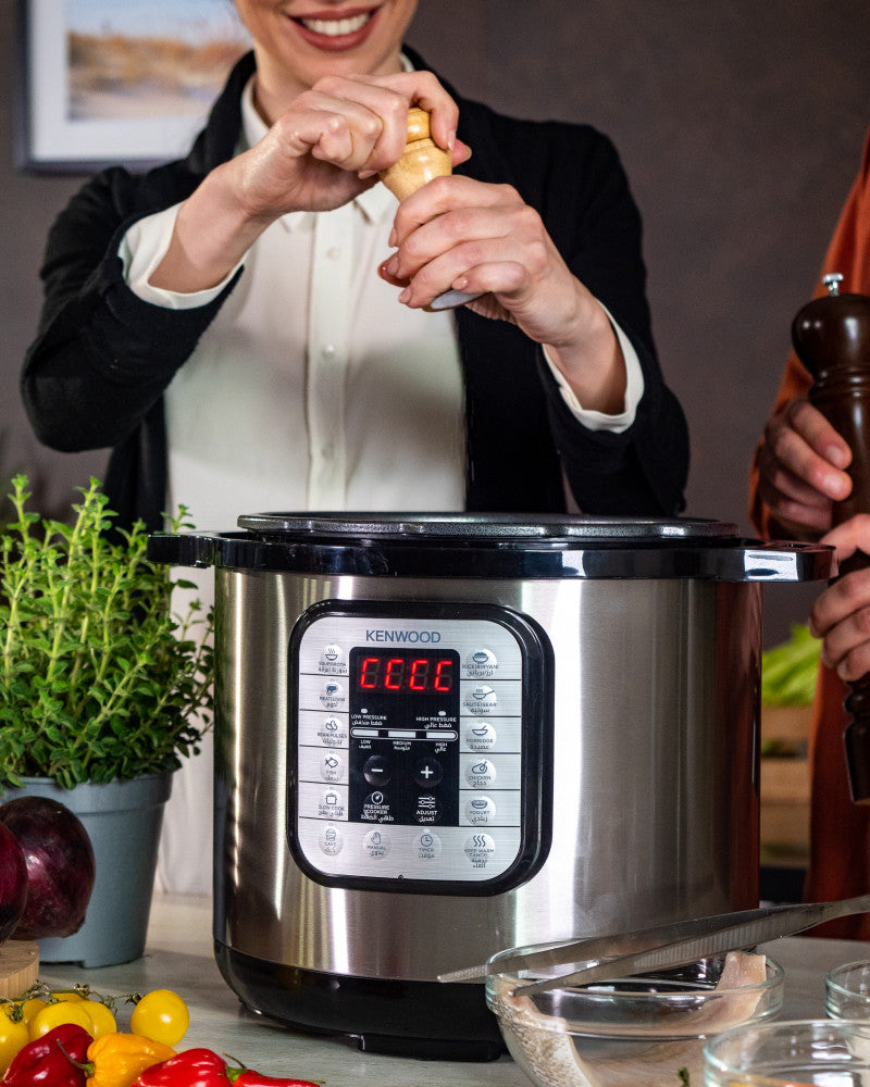 Kenwood 8L Electric Pressure Cooker 1000W Silver/Black, Pcm80.000Ss