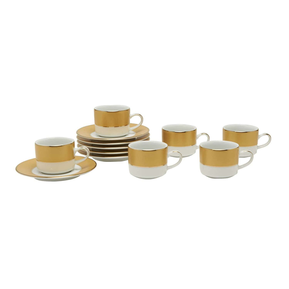 Dankotuwa Gold Mix 6+6 Coffee Cup And Saucer - Ccs