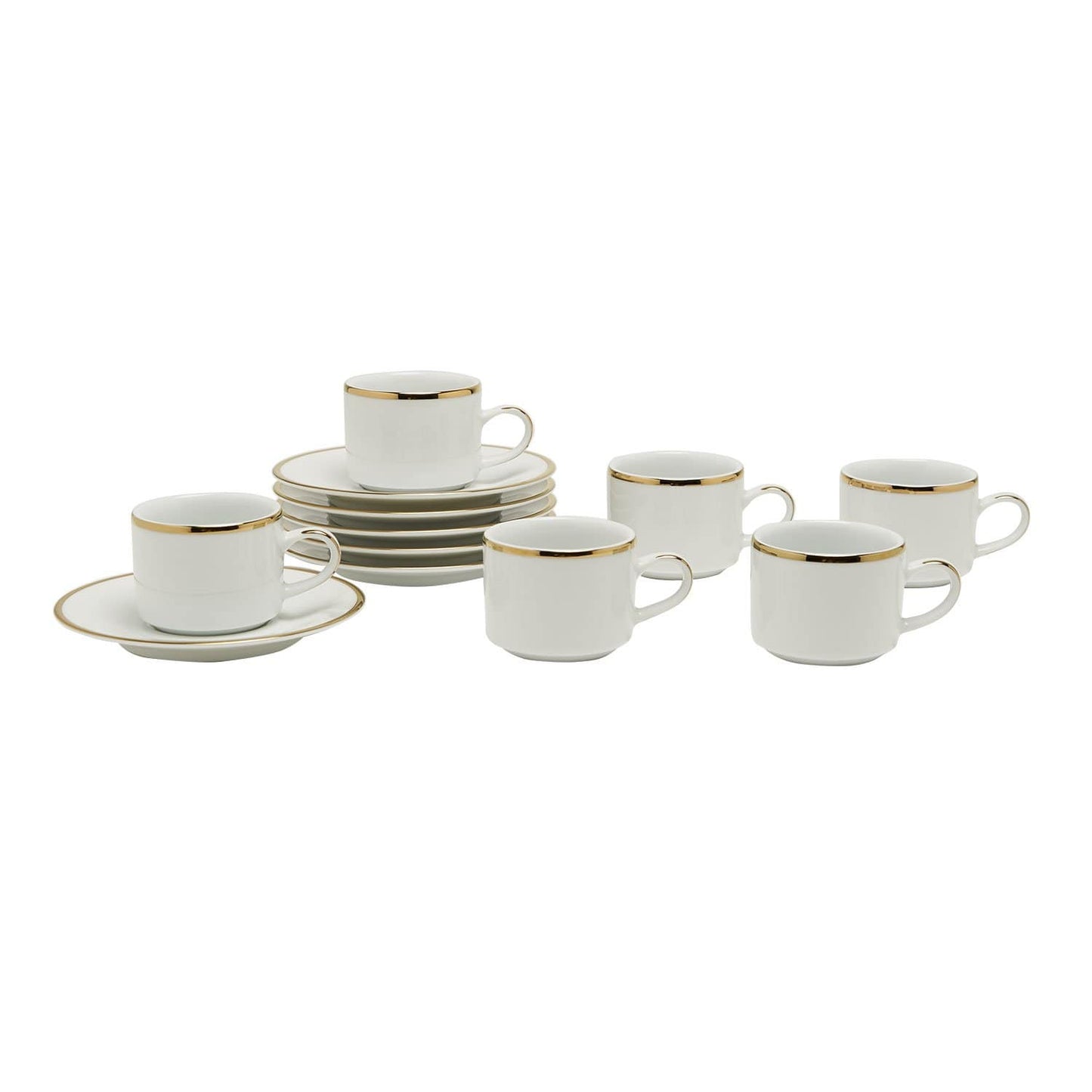 Dankotuwa 3Mm Gold 6+6 Coffee Cup And Saucer - Ccs