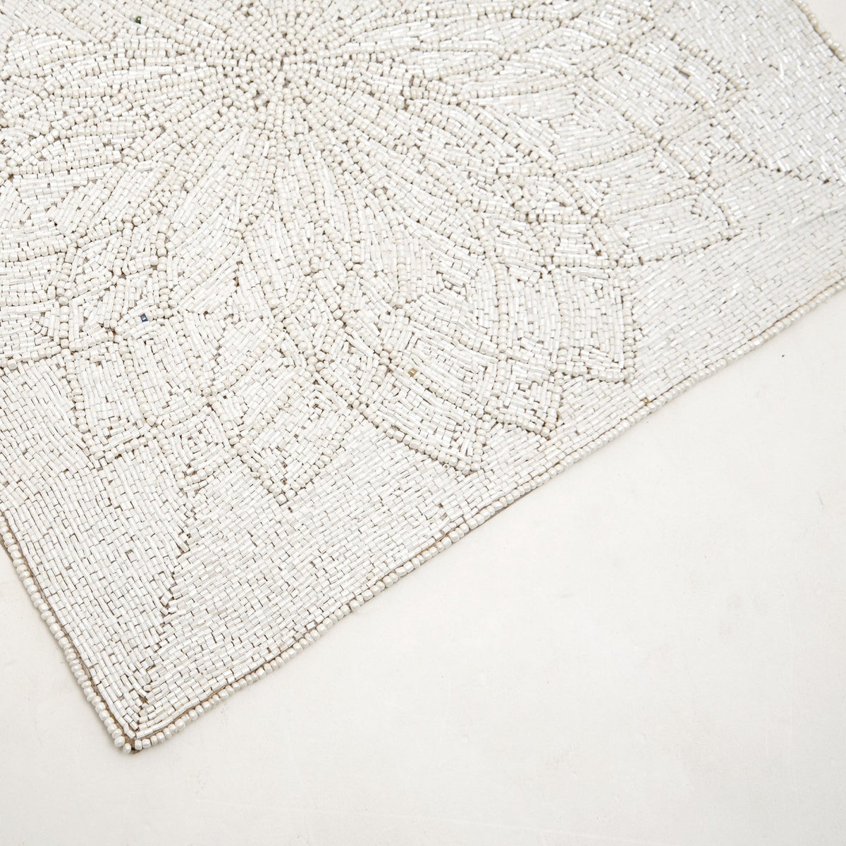 Arvind Square Glass Beaded Placemat Wht 36X36 - Pm172158 D