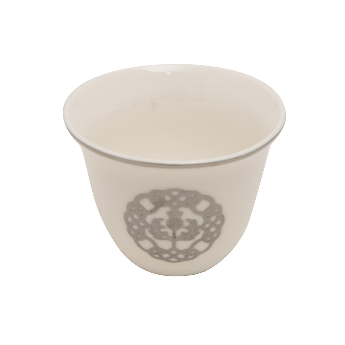 12Pc Arabica Cawa Cups Plt Line Wht Bc - Sy118