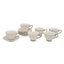 12Pc English Tea Cup And Saucer Platinum Line Glaze Bone China - T-1904