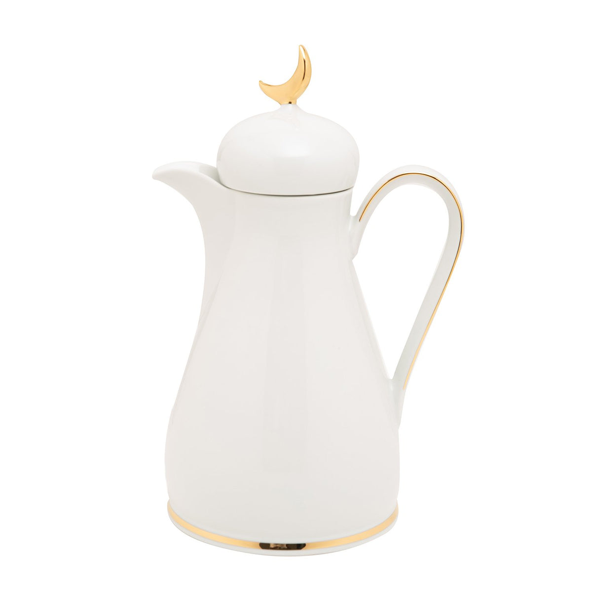 PORC THERMO JUG ARABIA WHT.GOLD LINE