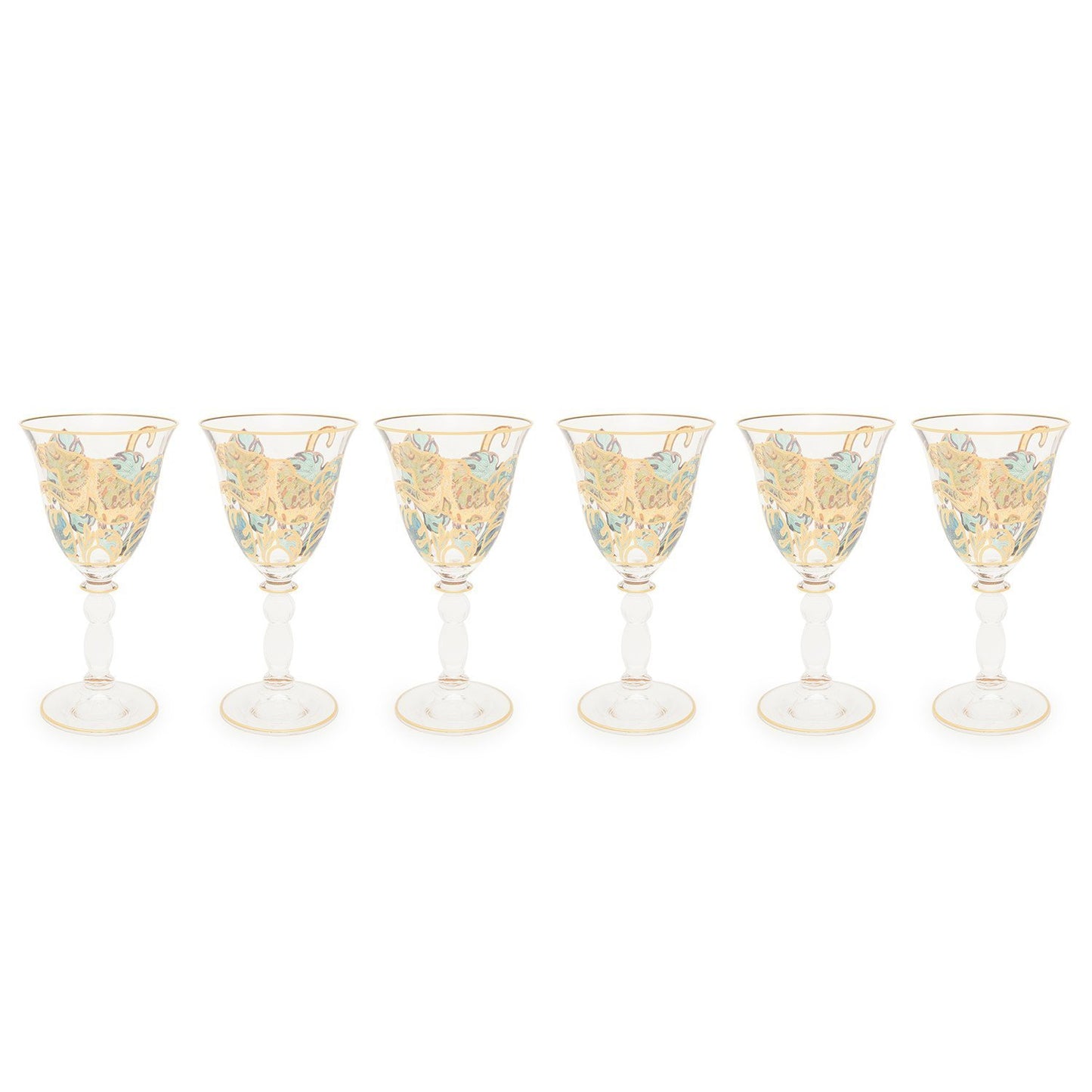 Combi Latisha Goblet Set - Green And Gold, 190 Ml, Small, 6 Piece - G748Z/97