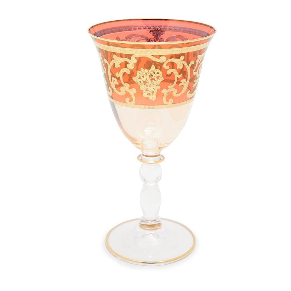 Combi Clarice Goblet Set - Red and Amber, 260 ml, Large, 6 Piece - G597Z-RED&AM/96 - Jashanmal Home