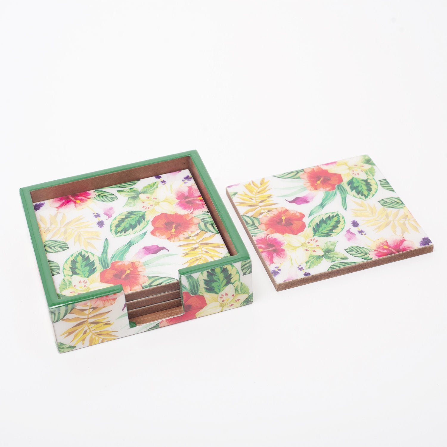 DECORISTA JONI MDF PRINT-14 COASTER SET OF 4PC 10X10X3CM - DCHM-JSML-021
