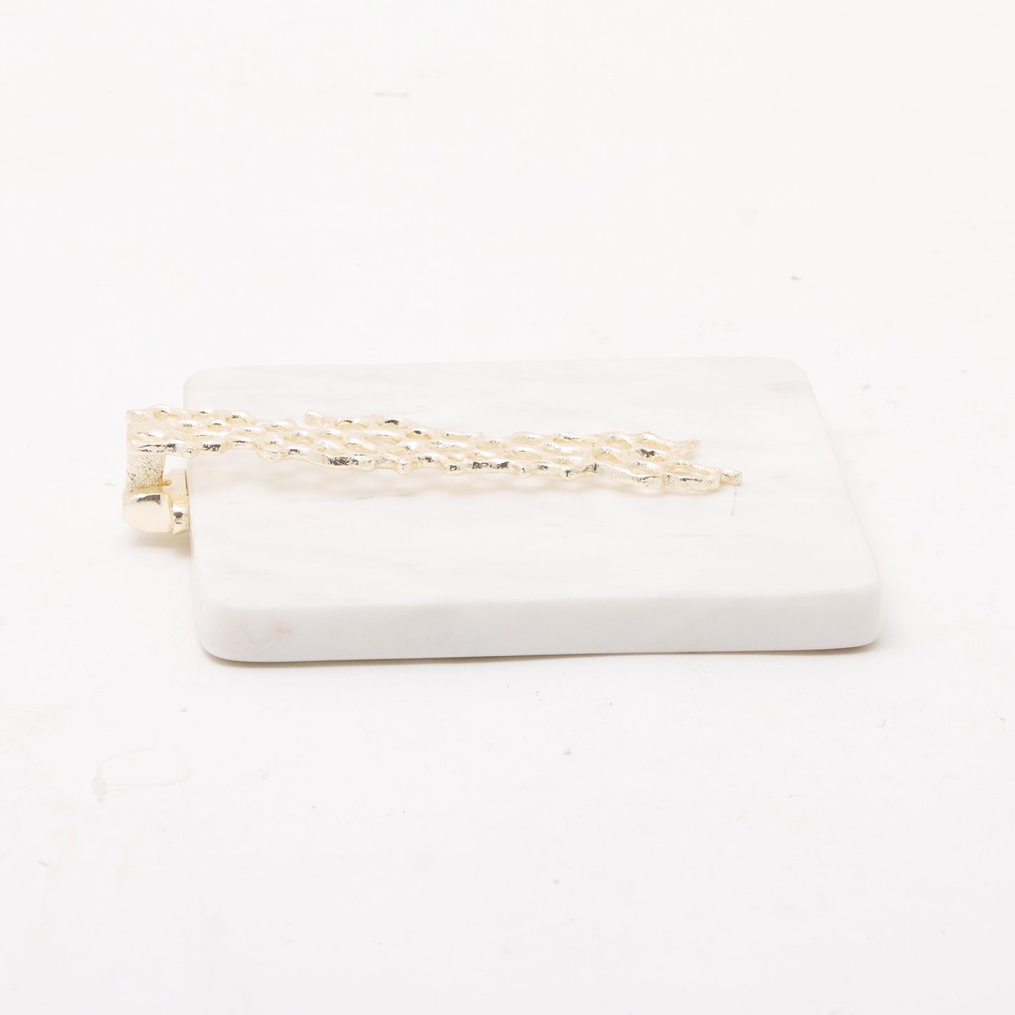 ALEXANDER BRASS MESH SERVIETTE HOLDER GOLD FINISHED WITH WHITE MARBLE - 918003