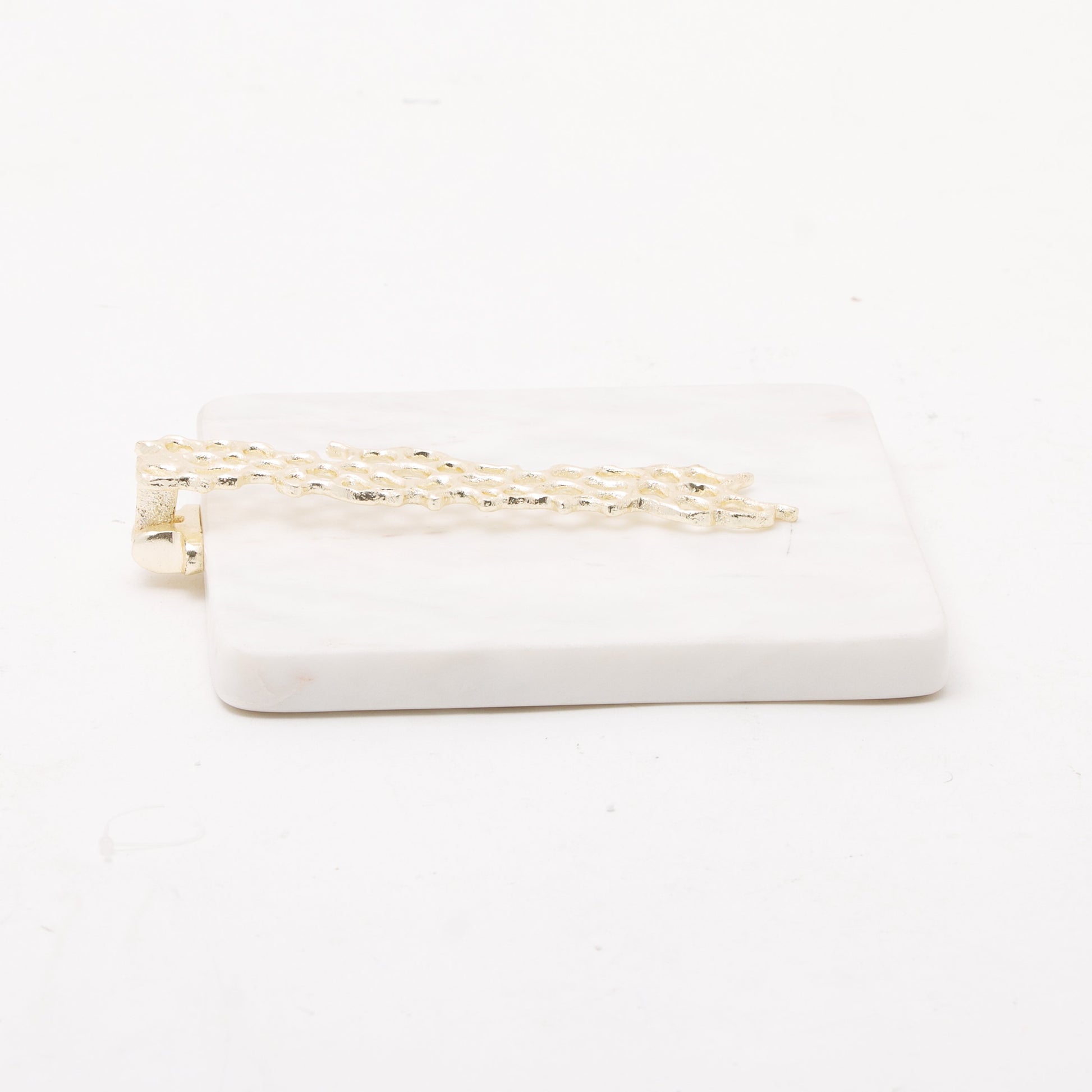 ALEXANDER BRASS MESH SERVIETTE HOLDER GOLD FINISHED WITH WHITE MARBLE - 918003