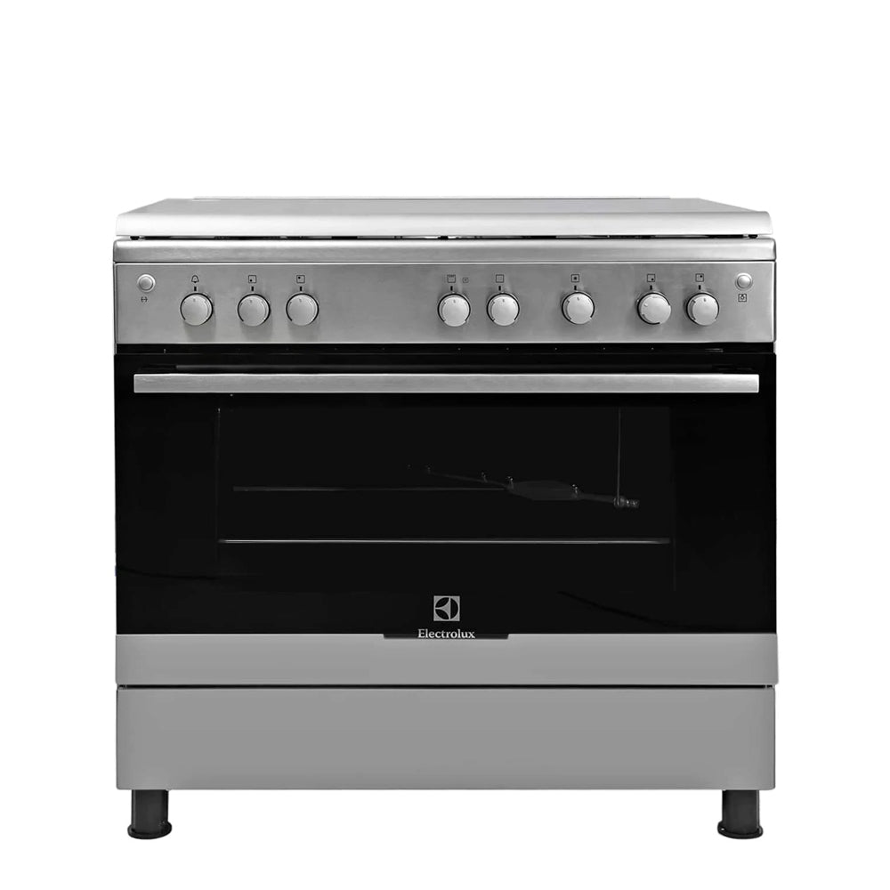 Electrolux 90X60 Gas Cooker , Steel - Ekg913A2Ox (Made In Egypt)