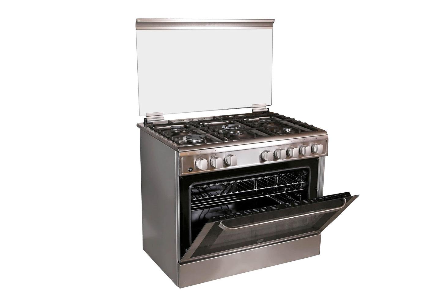 Hoover 90 X 60 Cm, 5 Burners Free Standing Gas Cooker, Silver - Fgc9060-3De (Made In Turkey)