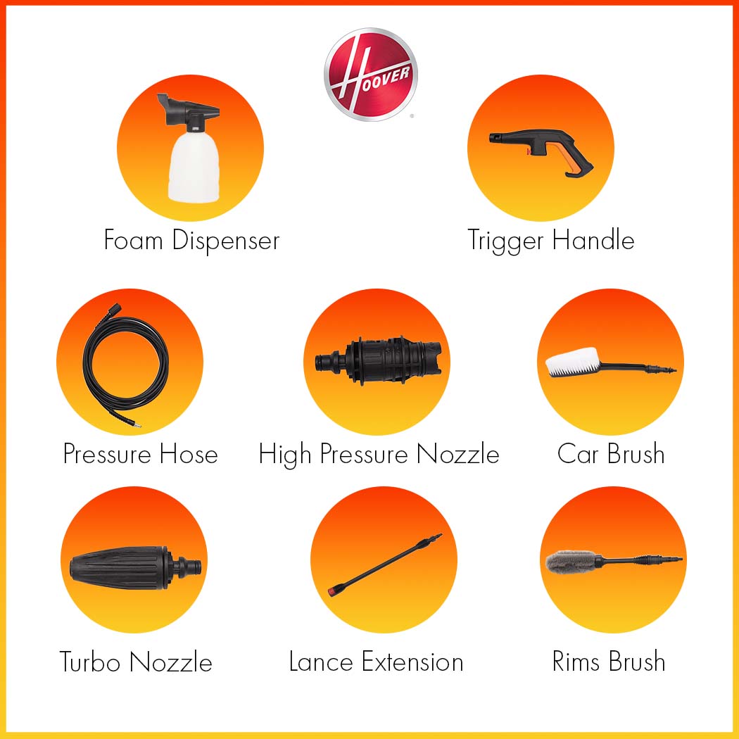 Hoover Pressure Washer 2300W 150 Bars With 8 Accessories - Hpw-M2315