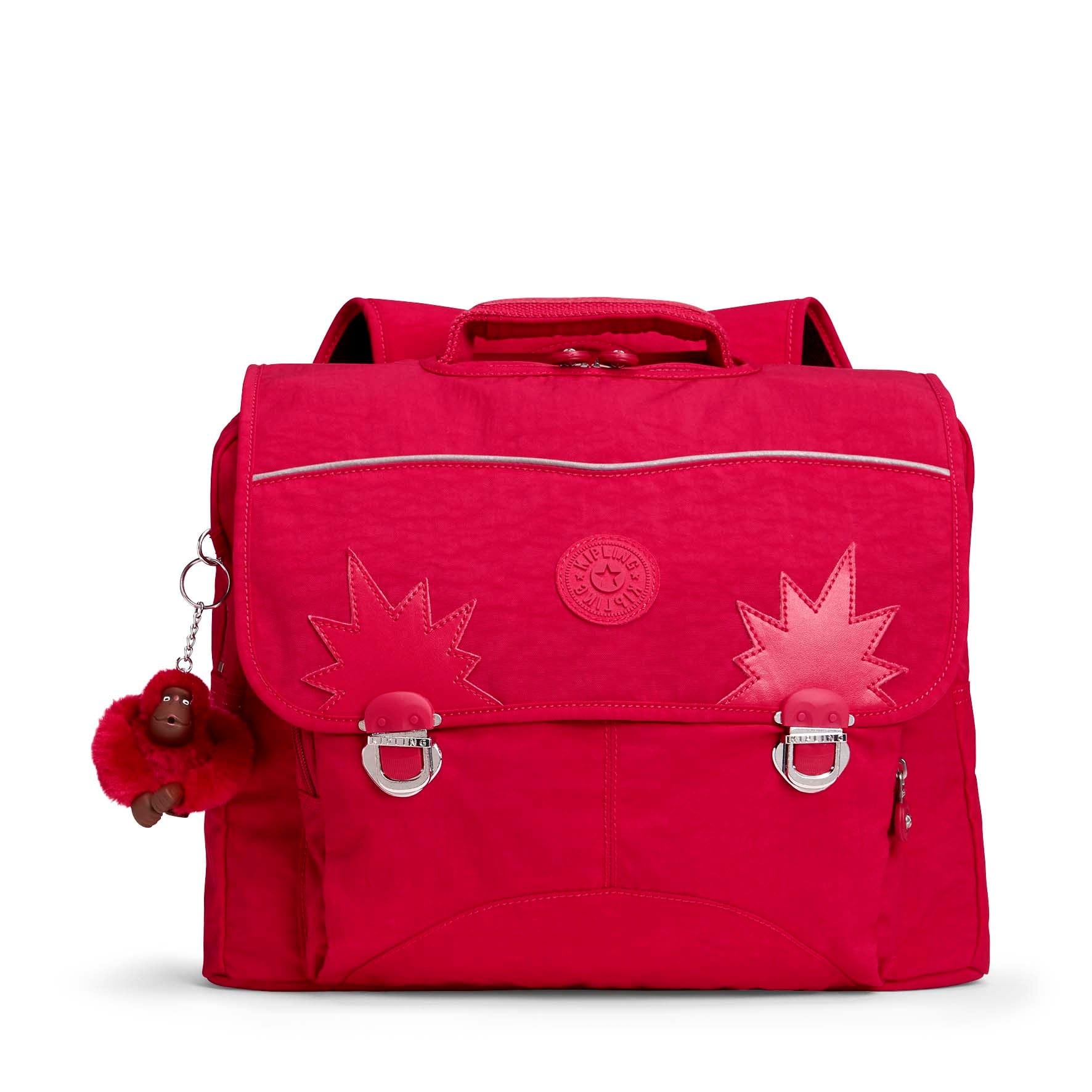 KIPLING-Iniko-Medium Schoolbag with Padded Shoulder Straps-True Pink-10920-09F