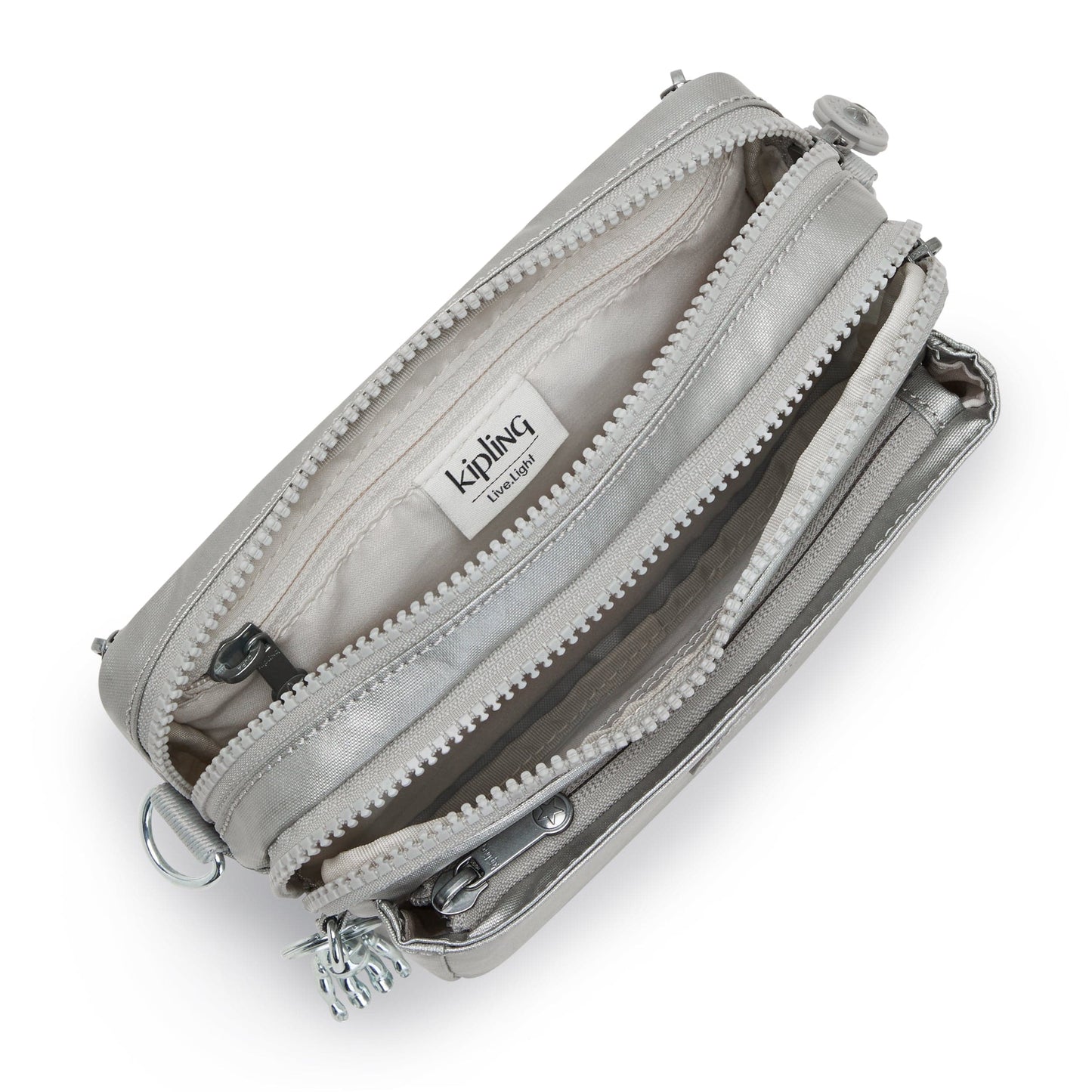 Kipling-Abanu Multi-Small Crossbody Convertible To Waistbag (With Removable Straps)-Bright Metallic-I3492-Qd7